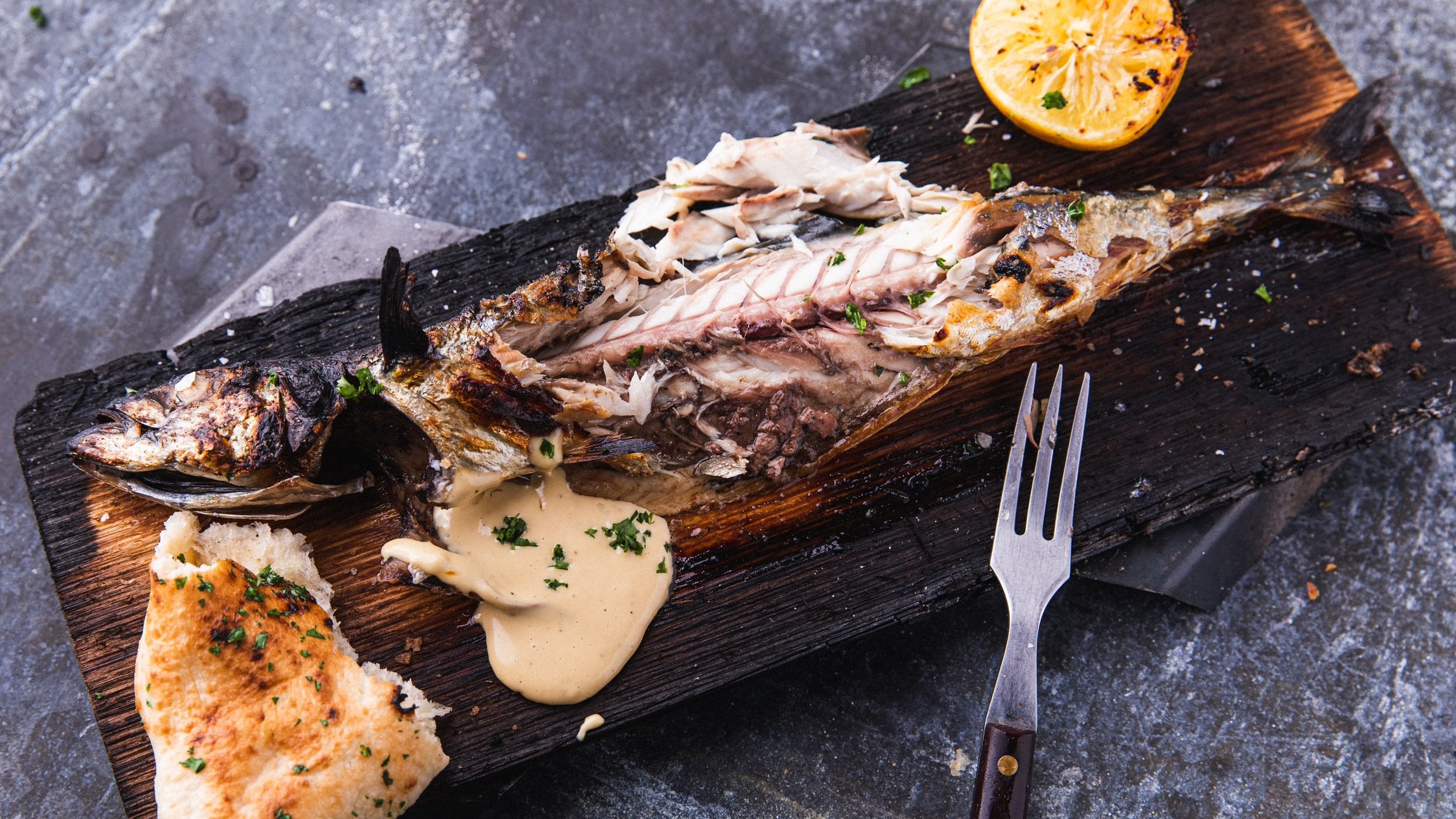 Cedar plank mackerel
 &ndash; Gozney