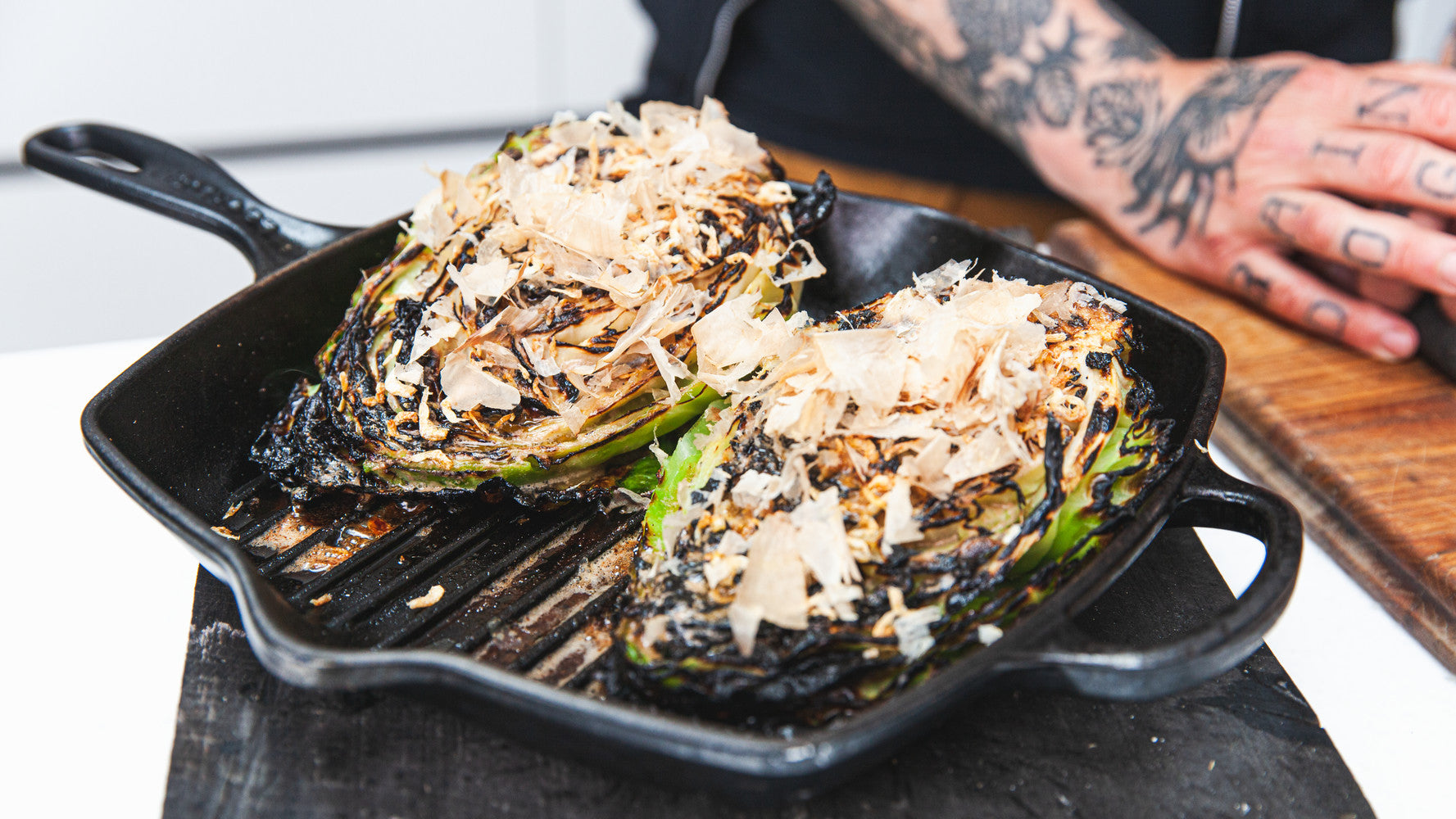 Charred Cabbage with Shrimp Butter
 &ndash; Gozney