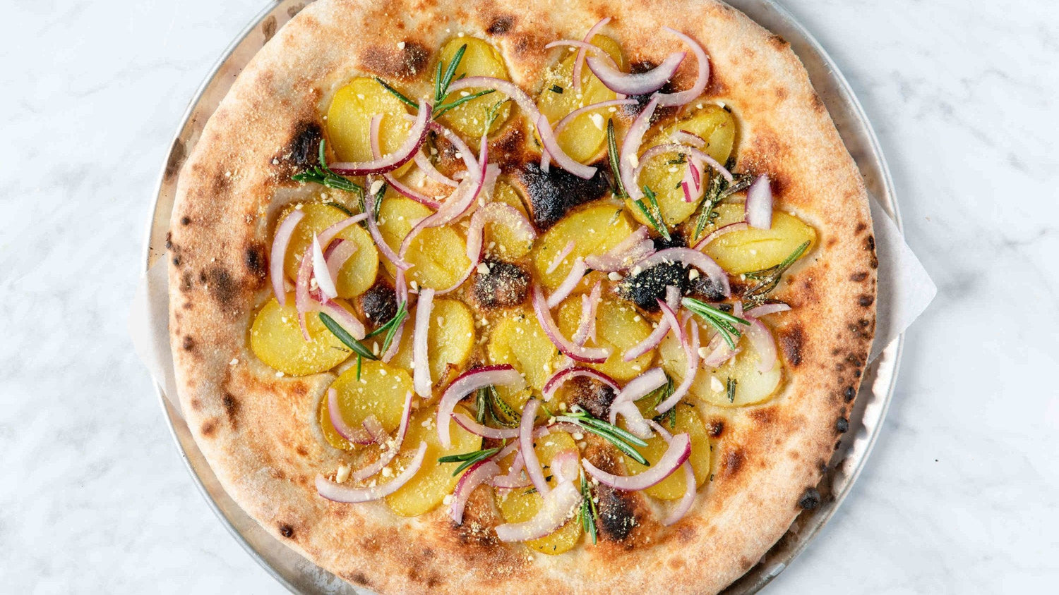 Pickled Onion, Rosemary & Potato Pizza recipe poster image