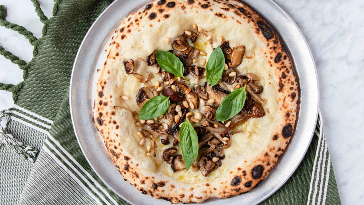 Jerusalem Artichoke, Wild Mushroom & Pine Nut Pizza recipe poster image