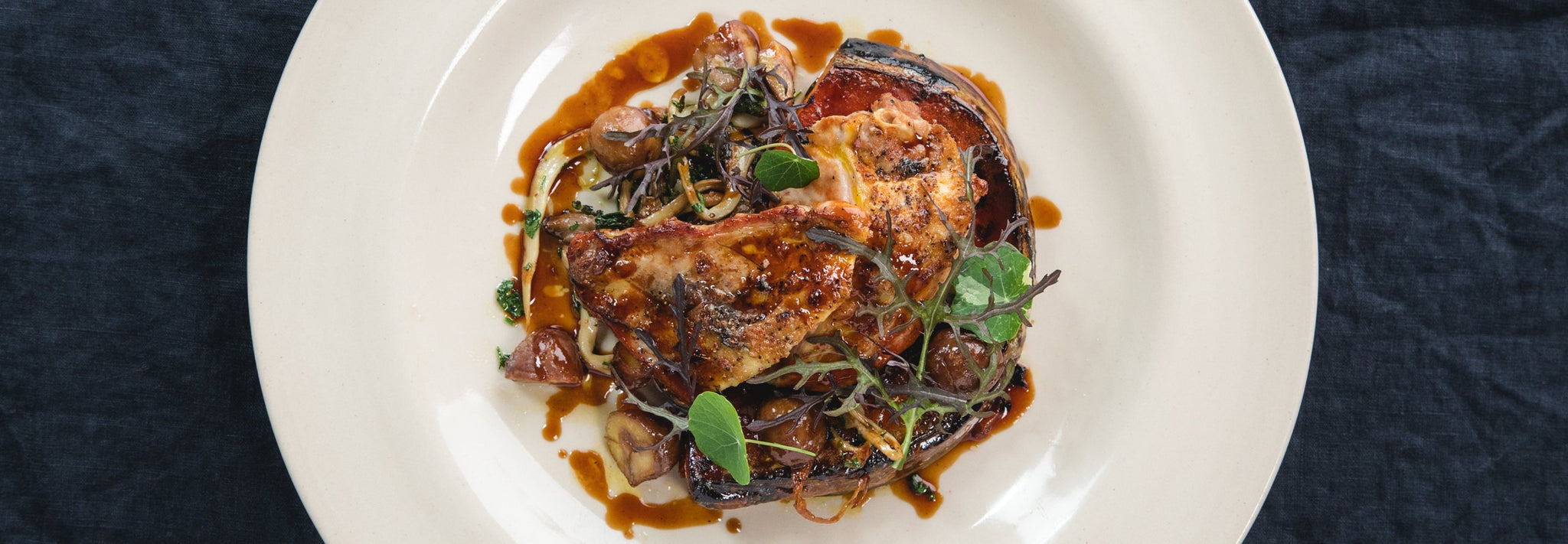Pheasant Breast with Oyster Mushrooms - Gozney . Roccbox