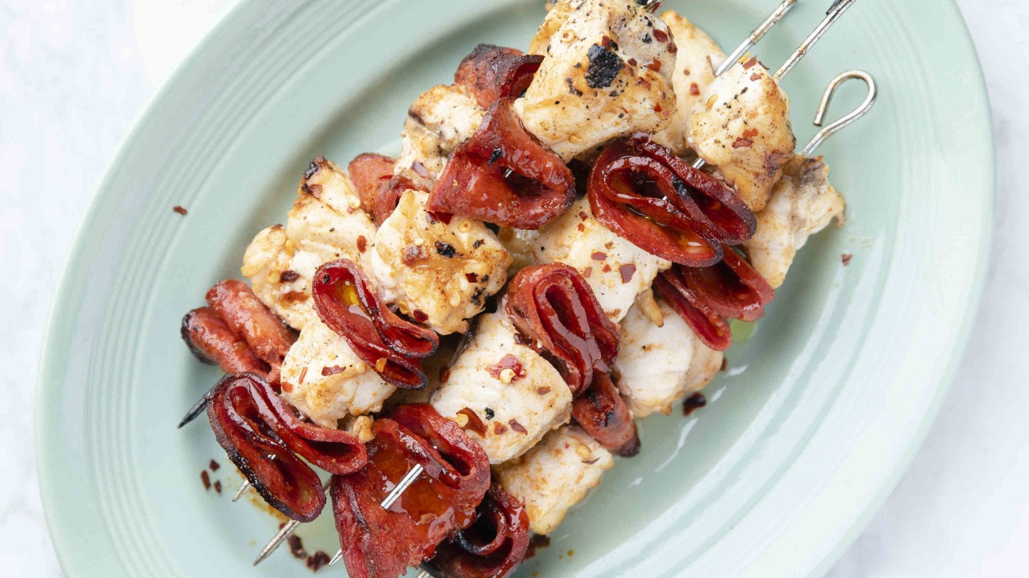 Monkfish & Chorizo Kebabs Recipe - Gozney . Roccbox