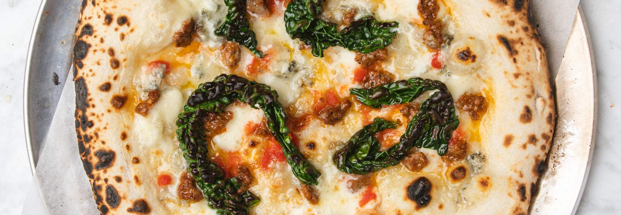 Merguez, Blue Cheese & Tuscan Kale Pizza Recipe - Gozney