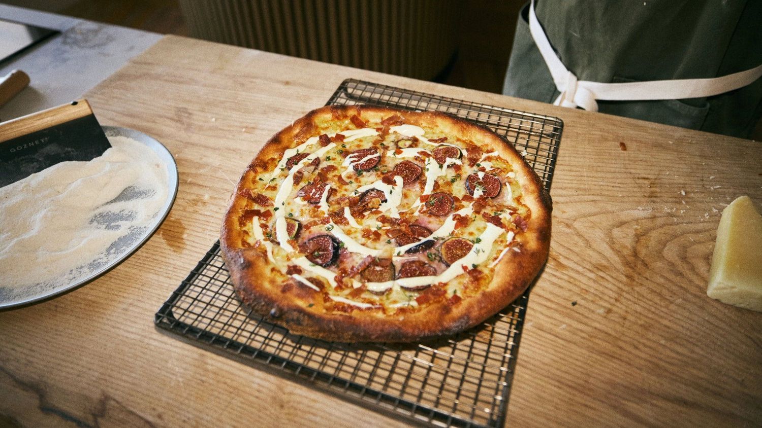 Fig Pizza on cooling rack