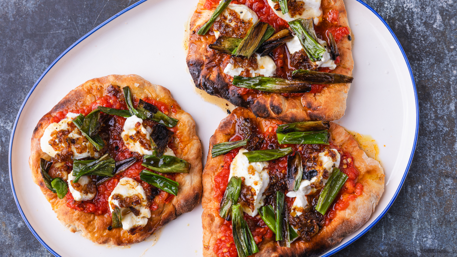 3 tomato flatbreads recipe poster image