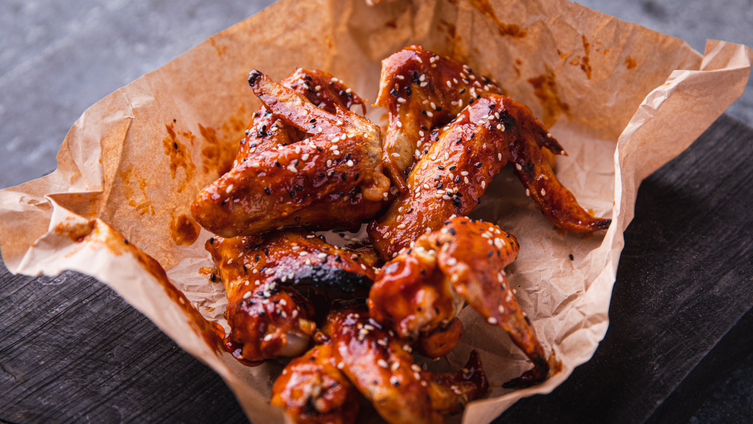 Korean Chicken Wings in basket